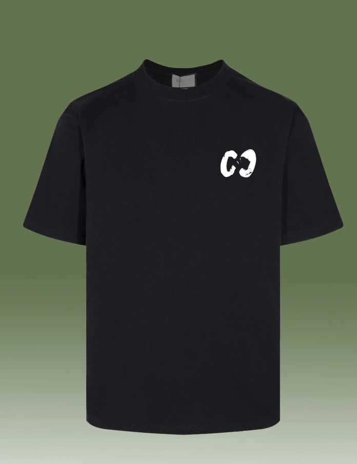 Classic Cotton Graphic Tee Unisex Top Jet Black - Gucci - Cnfans - $26.77