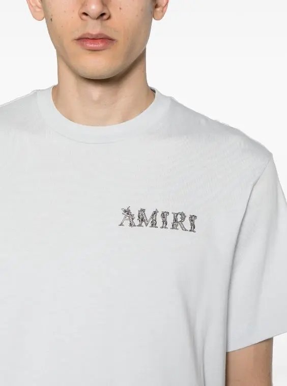 Amiri T-Shirt with Logo Print Black - Gallery Image 6 - Detailed View