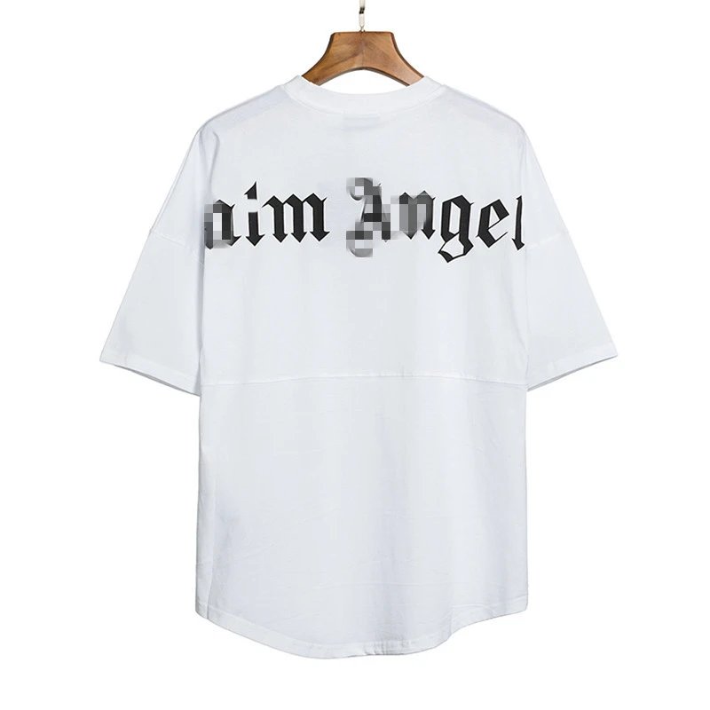 Gothic Back Logo Oversize Cotton T-Shirt Ivory White - Palm Angels - Cnfans - $20.32