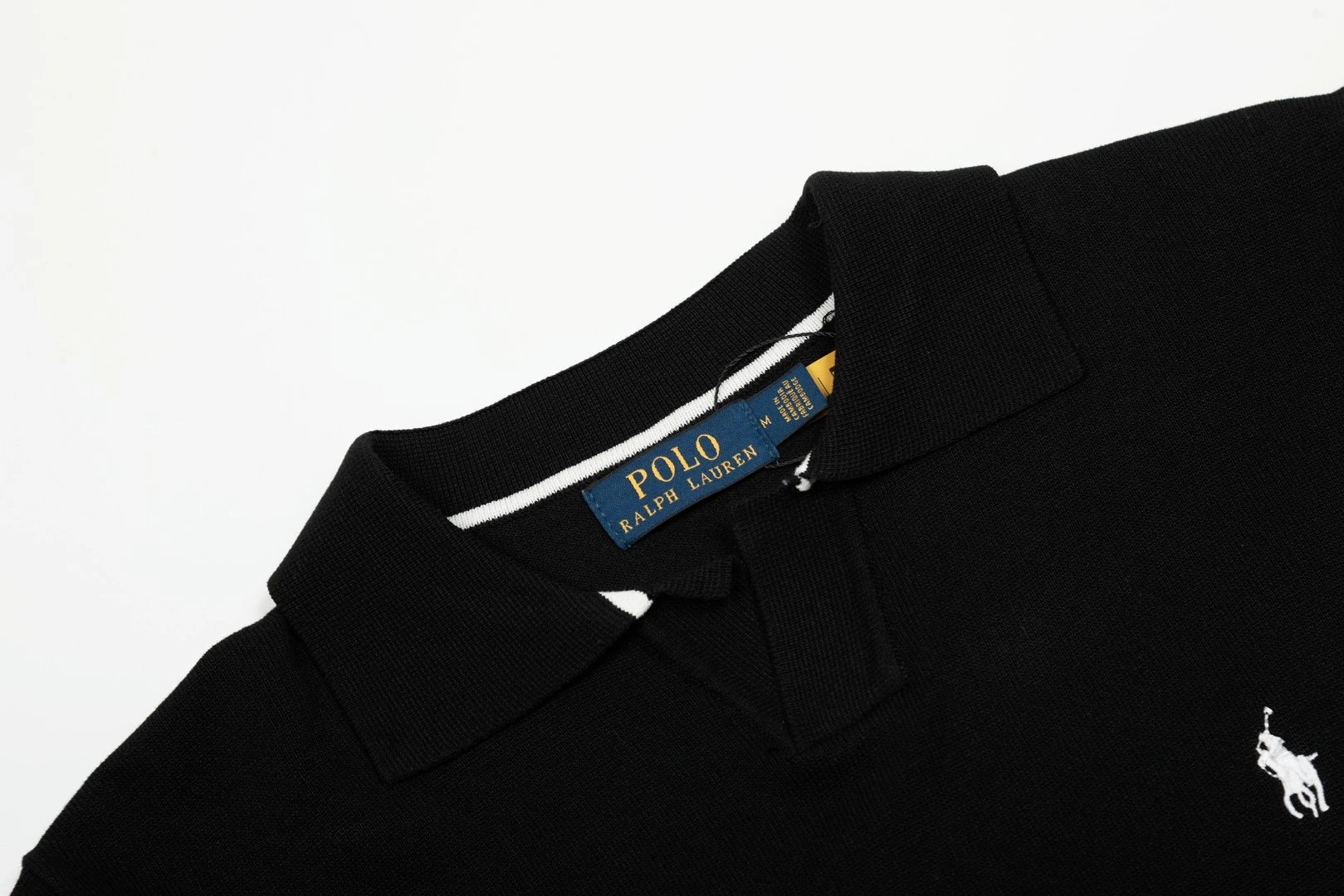 Striped Knit V-Neck Polo Shirt Summer Casual Bottle Green - Gallery Image 6 - Detailed View