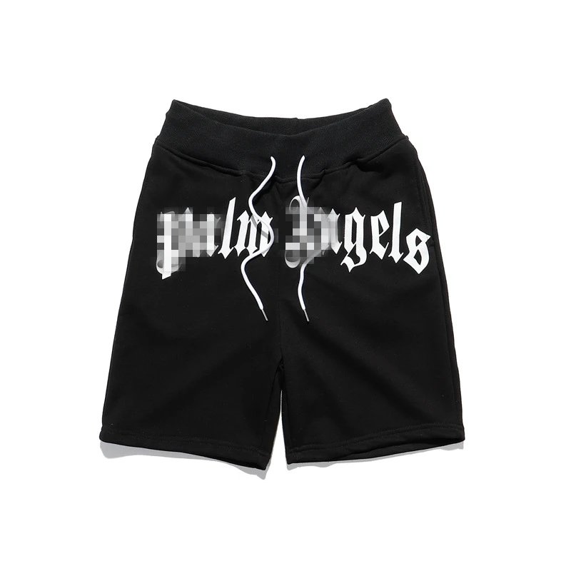 Hip Hop Loose Letter Print Sweat Shorts Black - Palm Angels - Cnfans - $20.00