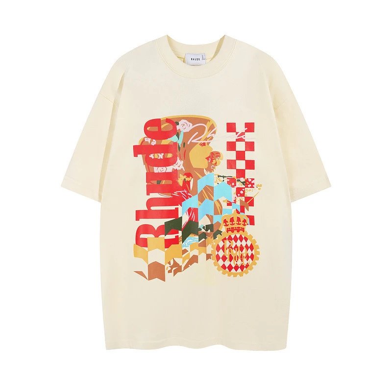 Rhude Graphic Oversized T-Shirt Multi - Gallery Image 6 - Detailed View
