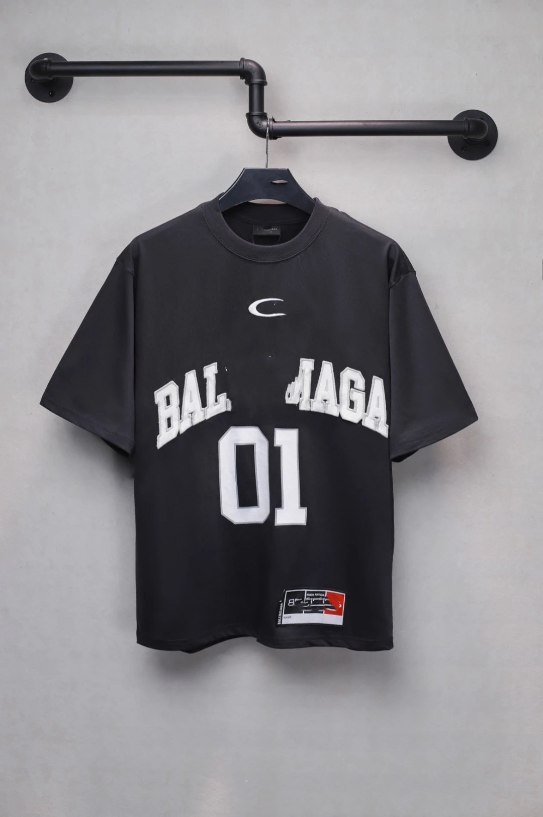 Unisex Oversized 01 Graphic Jersey Tee Anthracite - Balenciaga - Cnfans - $34.84