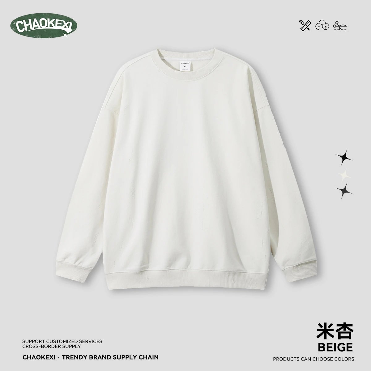 CHAOKEXI Heavyweight Crewneck Multi-Color - CHAOKEXI（潮可喜） - Cnfans - $25.73