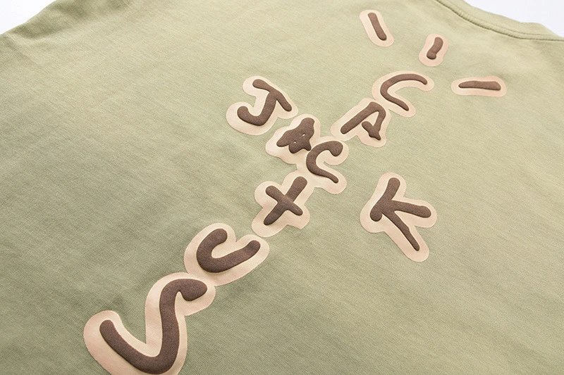 Vintage Graphic Streetwear Cotton T-Shirt Moss Green - Gallery Image 10 - Detailed View