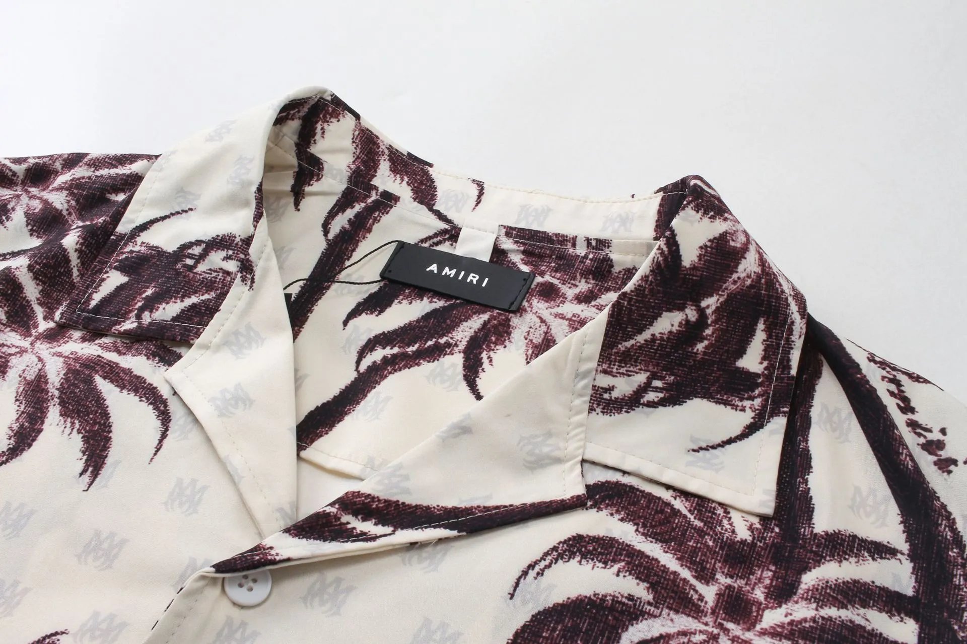 Palm Print Casual Set for Men Women - Ecru - Gallery Image 12 - Detailed View