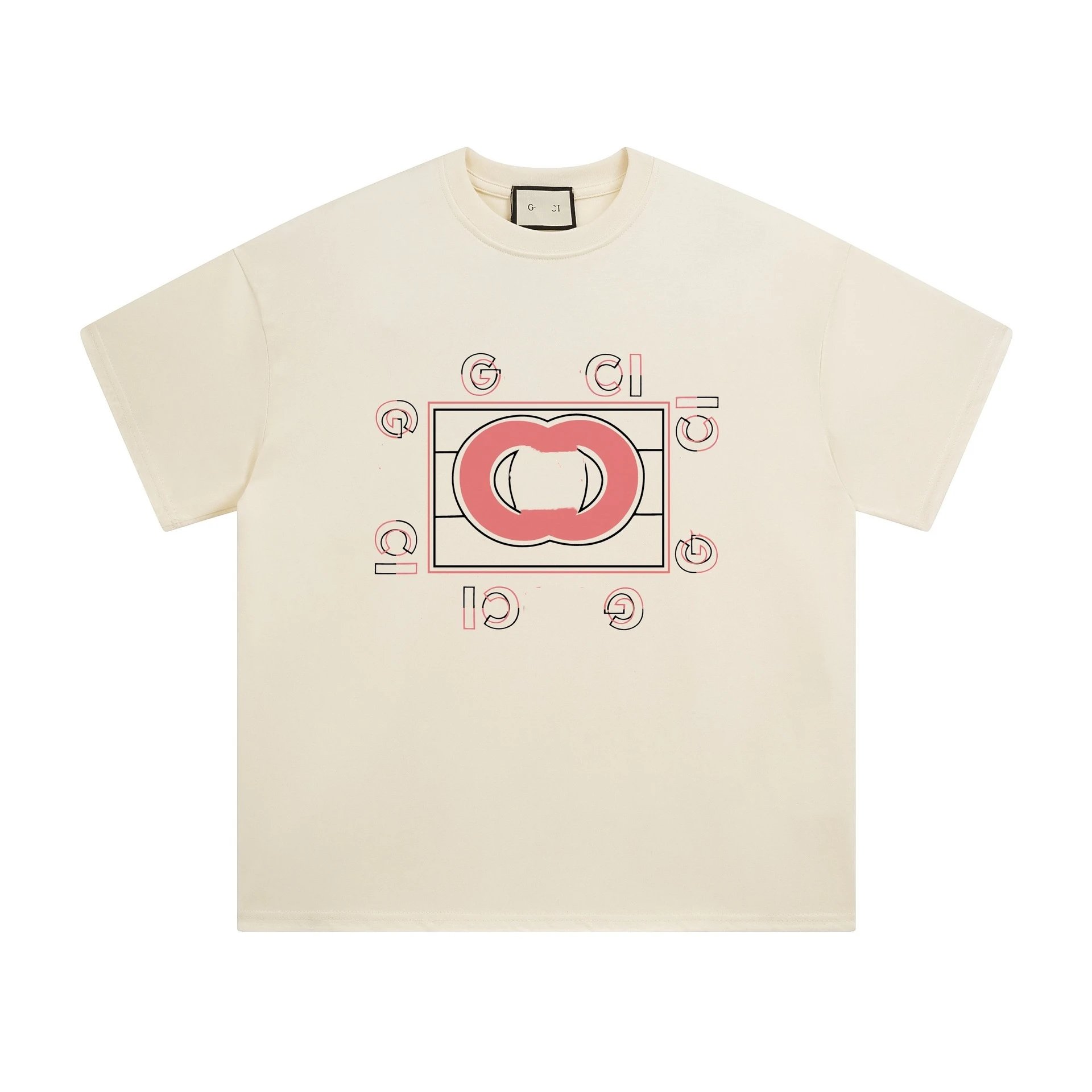 Casual Graphic Cotton Tee Unisex Ivory - Gucci - Cnfans - $22.58