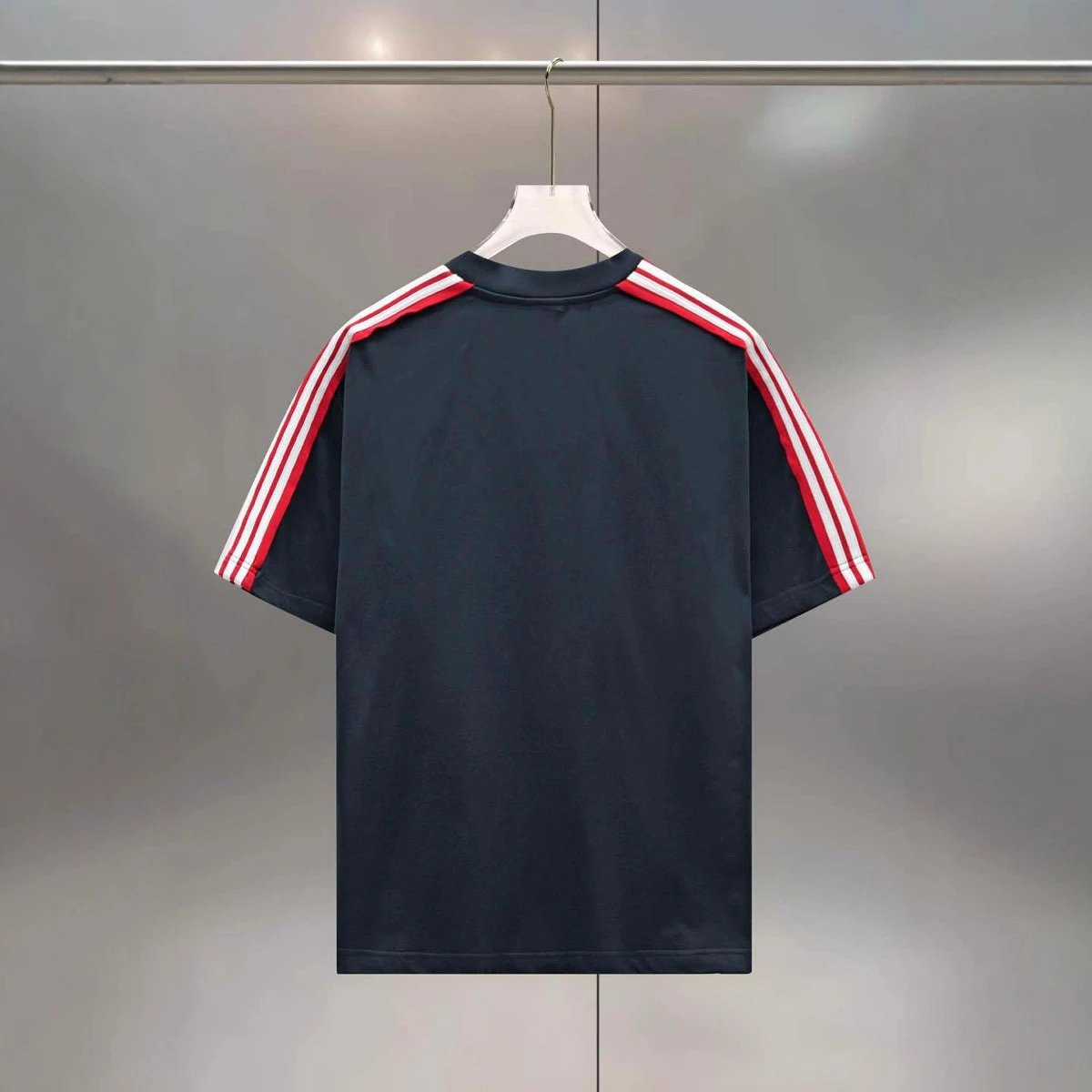 Unisex Oversized Cotton Stripe T-Shirt, Chalk White - Gallery Image 2 - Detailed View