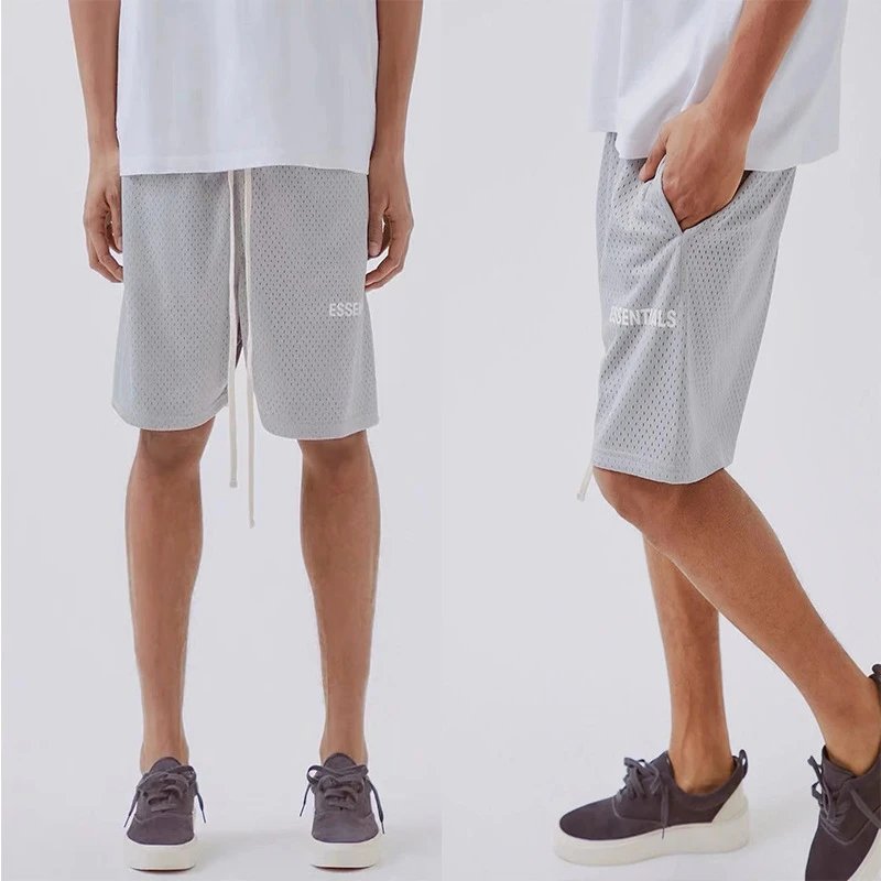 Mesh Drawstring Streetwear Shorts Mustard Yellow - Gallery Image 13 - Detailed View