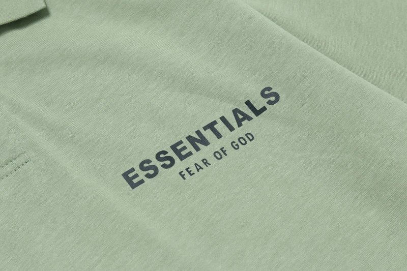 Streetwear Cotton Polo Shirt Short Sleeve Taupe - Gallery Image 11 - Detailed View