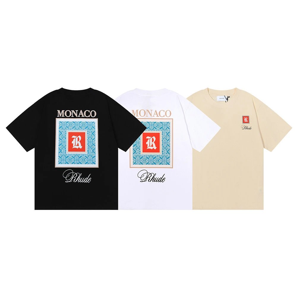 Rhude Monaco Print T-Shirt Multicolor - High Quality Product Image - Cnfans
