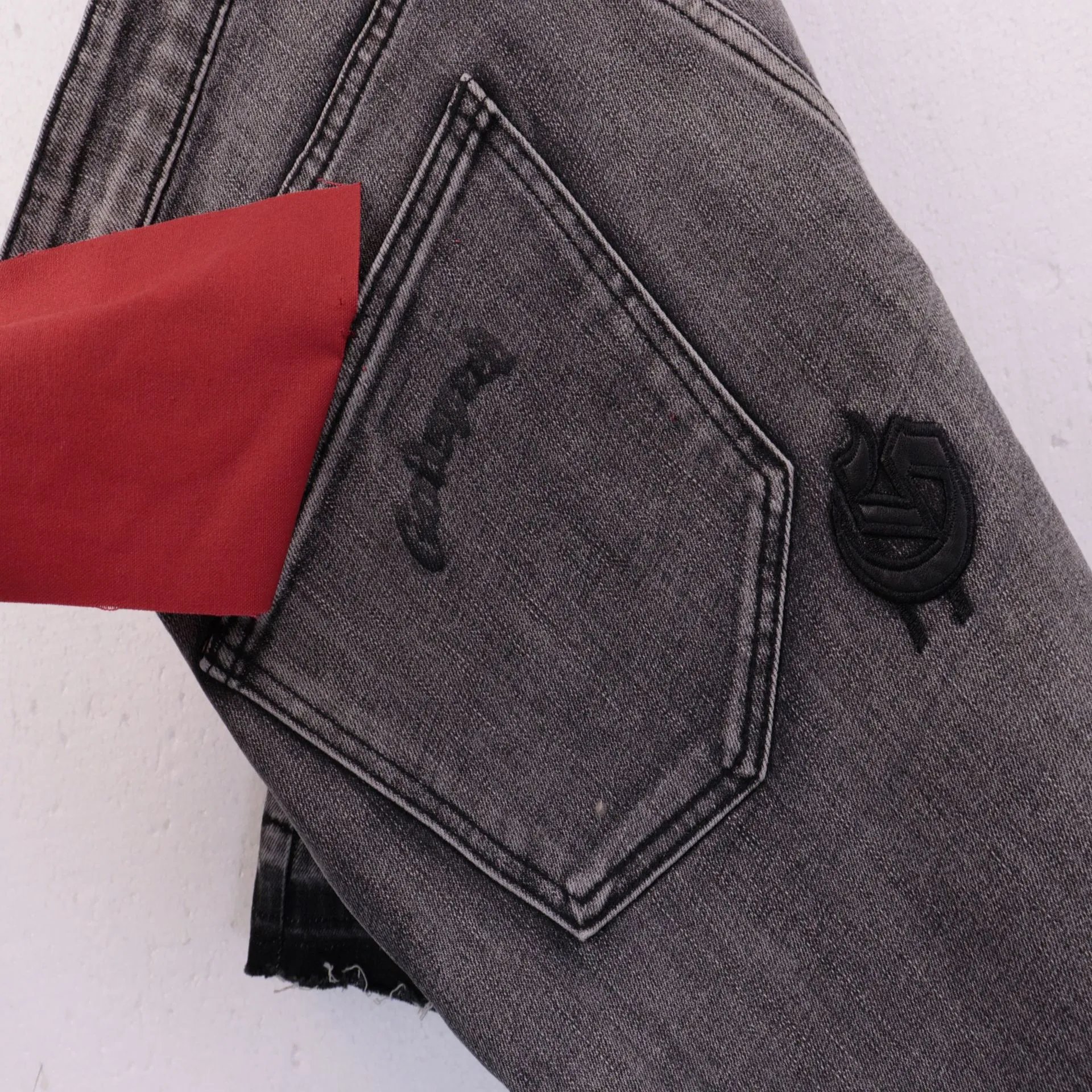 Godspeed Embroidered Denim Shorts Multi - Gallery Image 9 - Detailed View