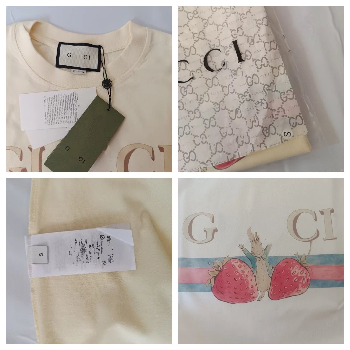 Casual Cotton Graphic Tee Unisex Ivory - Gallery Image 14 - Detailed View