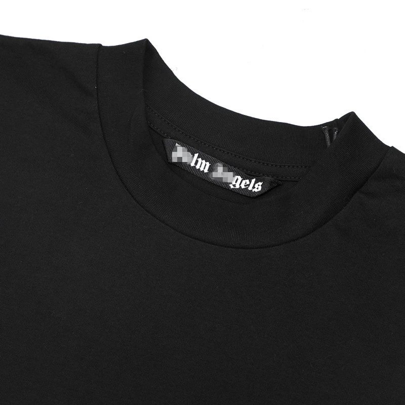 Unisex Rhinestone Logo Streetwear Cotton T-Shirt Ivory - Gallery Image 6 - Detailed View