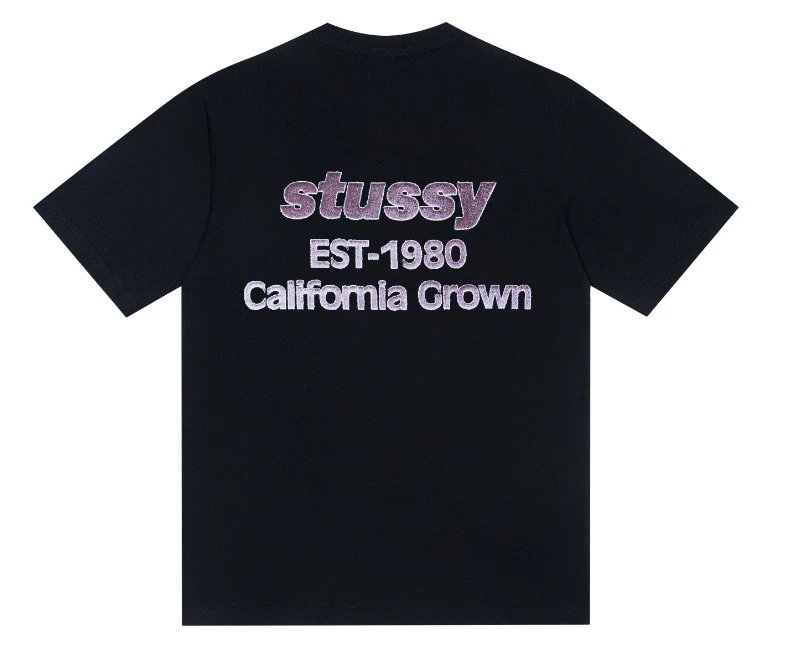 Urban Print Cotton Tee Unisex Top Jet Black - Stussy - Cnfans - $19.35