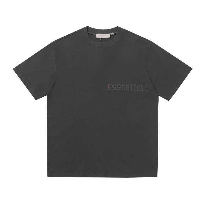 Streetwear Cotton Crewneck Tee Charcoal - Essentials - Cnfans - $20.65