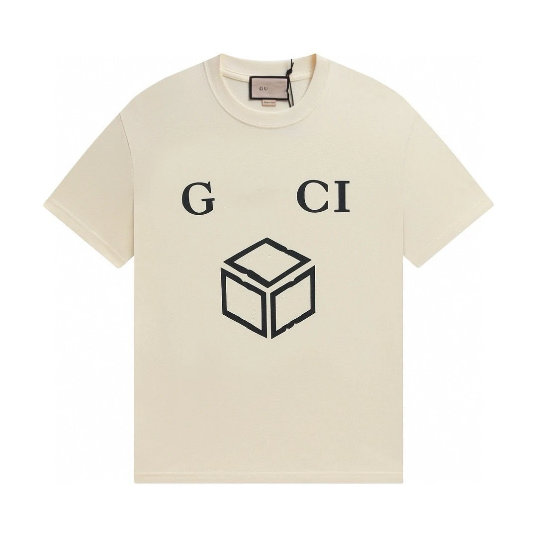 Men's Graphic Print Cotton Tee Casual Top - Ecru - Gucci - Cnfans - $21.94