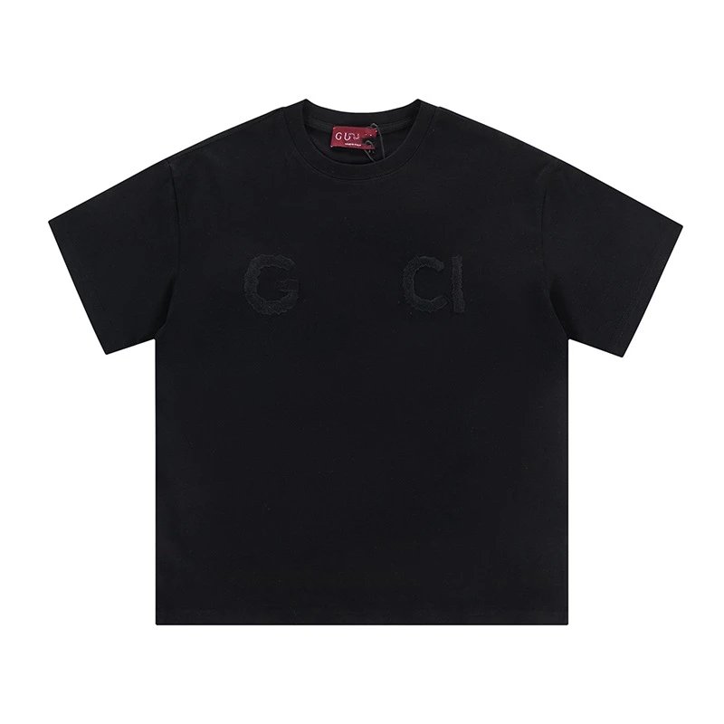 Casual Cotton Short Sleeve Tee Shirt Jet Black - Gucci - Cnfans - $21.94