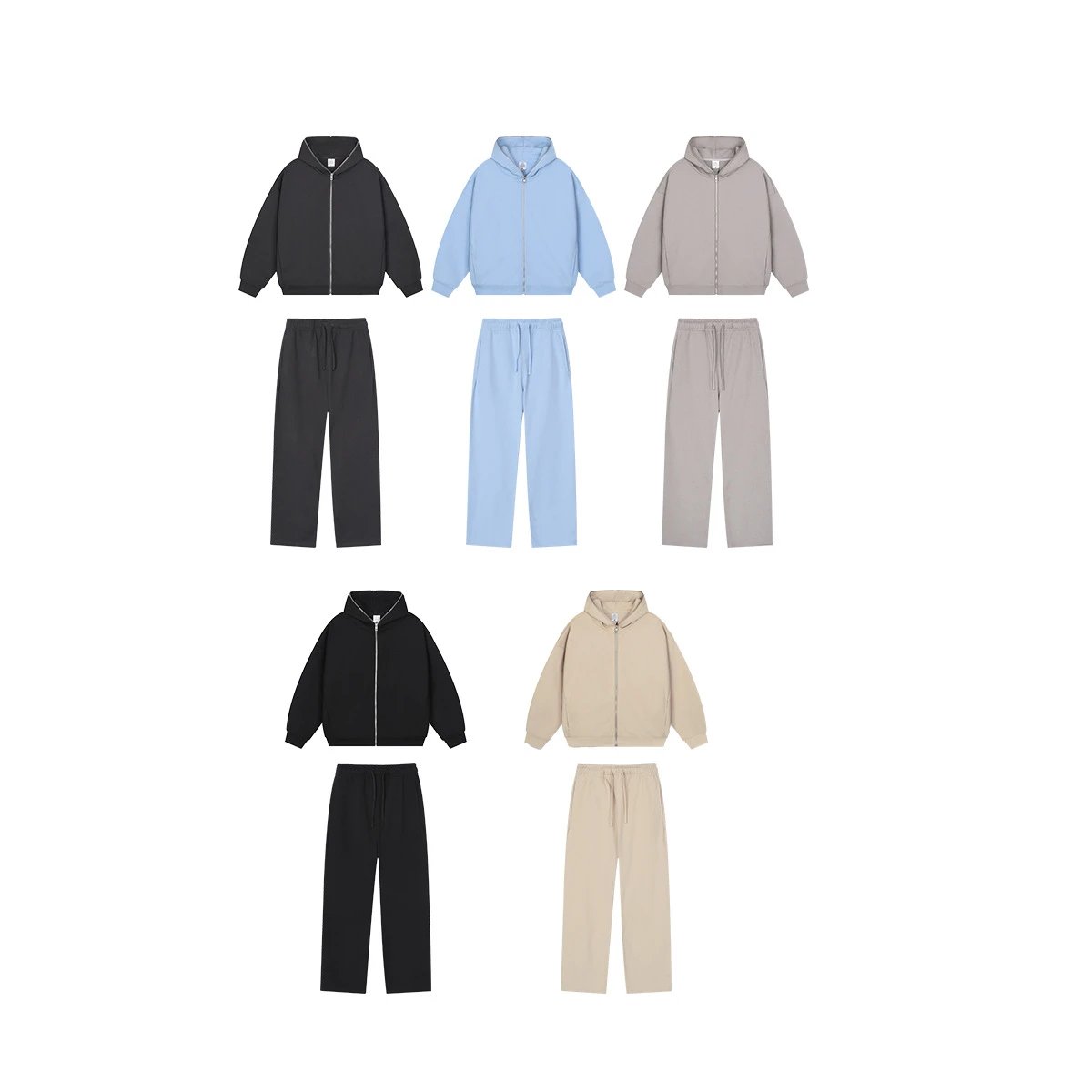 Winter Men's Fleece Zip Up Hoodie, Street Style Onyx - Gallery Image 3 - Detailed View