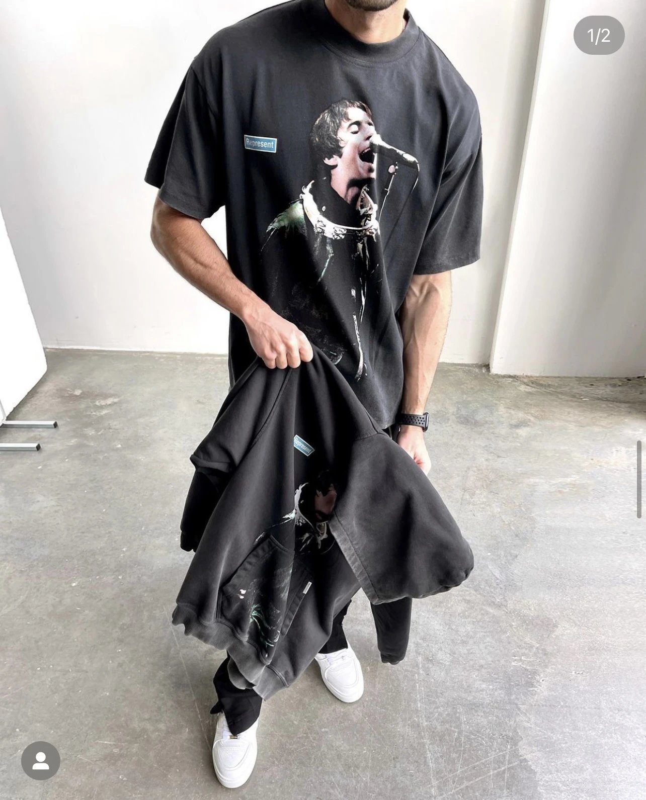 Represent Washed Band T-shirt Black - Gallery Image 12 - Detailed View