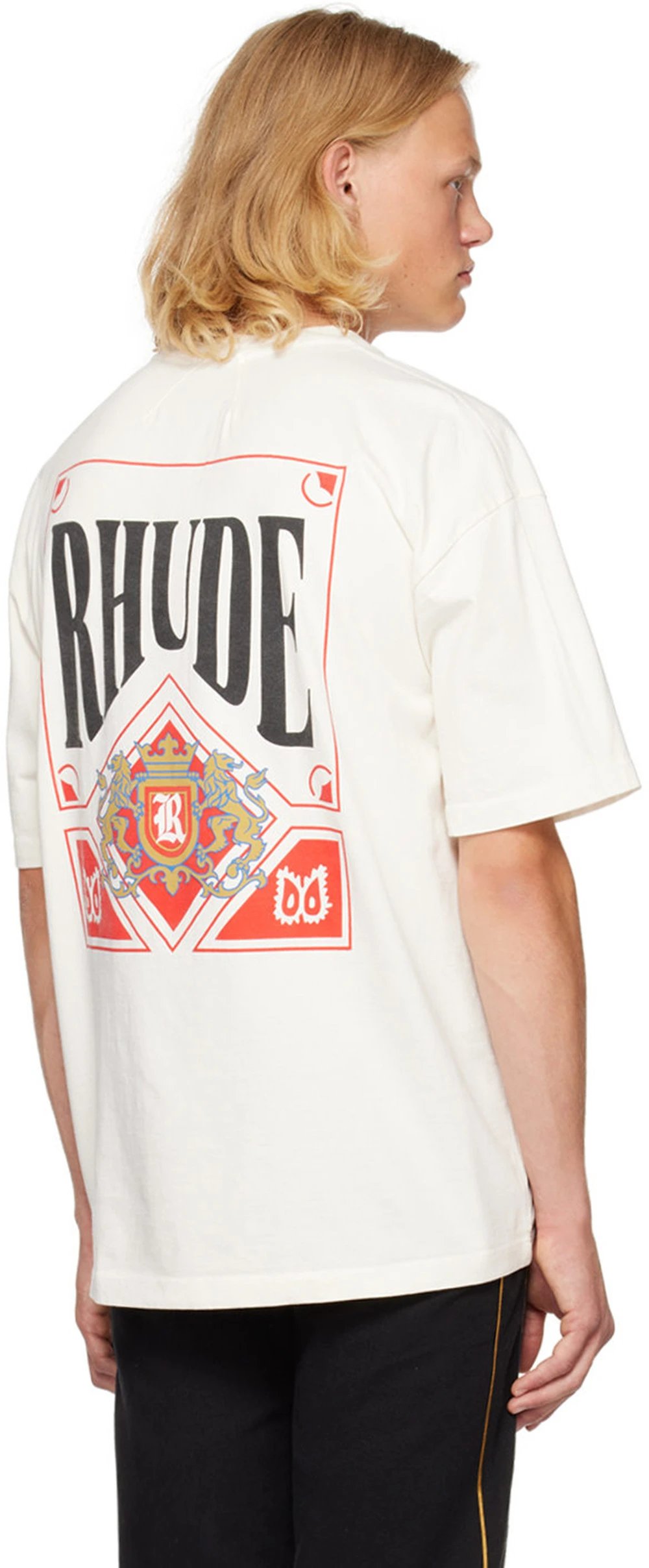 Rhude Card Print Tee White - Gallery Image 7 - Detailed View