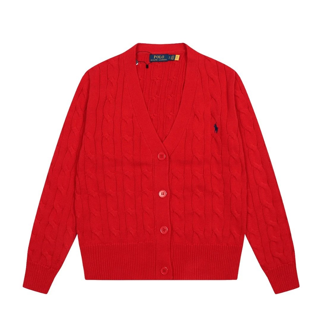 Classic Knit Cotton Cardigan Sweater Camel - Gallery Image 3 - Detailed View