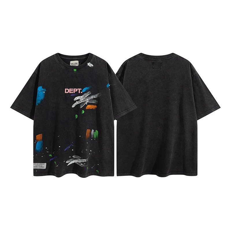 Gallery Dept Paint Splash Tee Black - Gallery Dept - Cnfans - $25.87