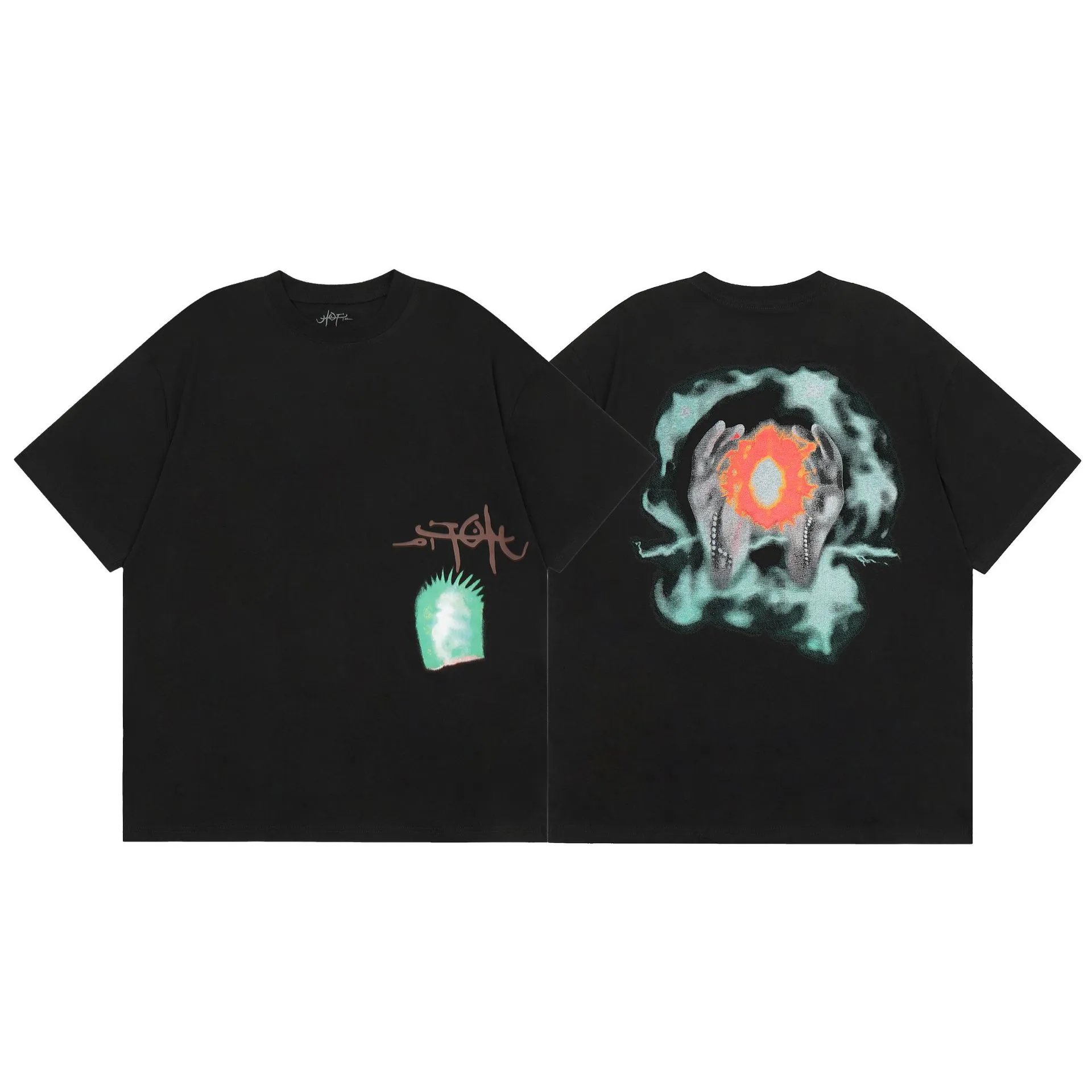 Utopia Graffiti Cotton Unisex Tee Ivory - Gallery Image 8 - Detailed View