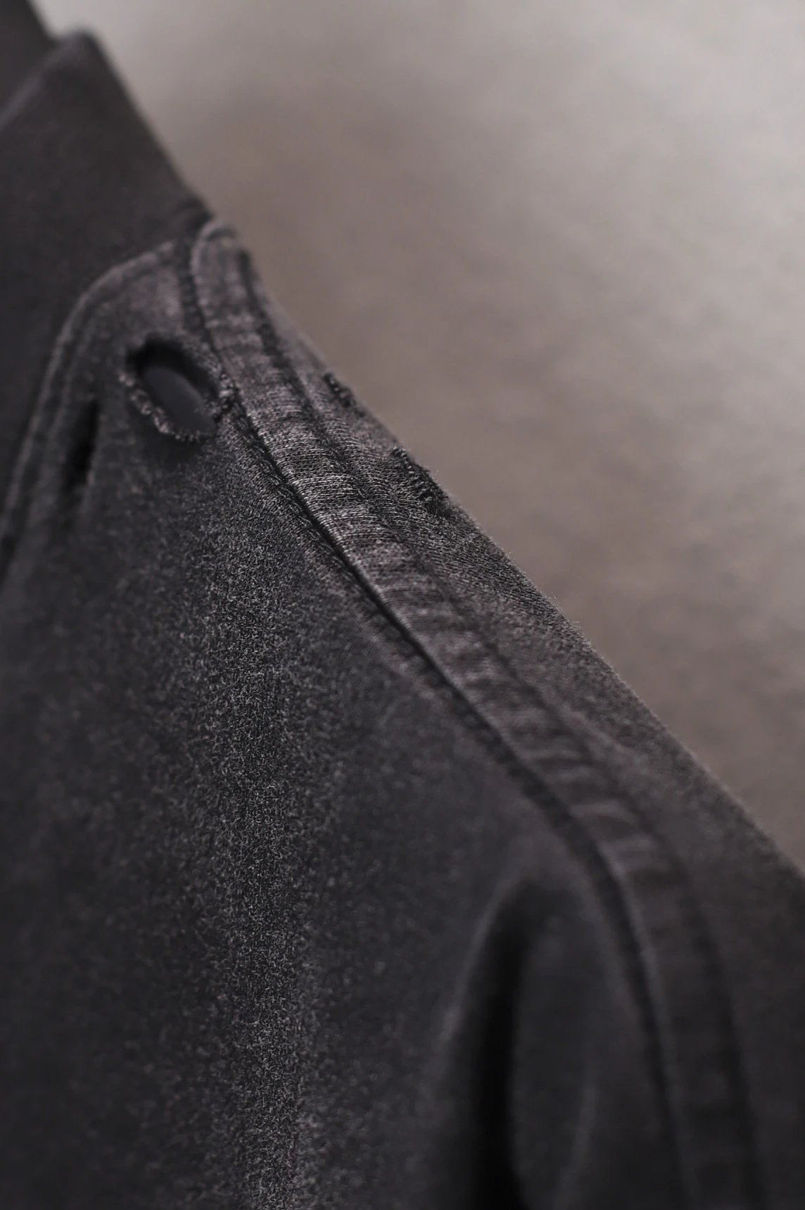 Unisex Oversized Distressed Graphic Tee, Washed Charcoal - Gallery Image 6 - Detailed View