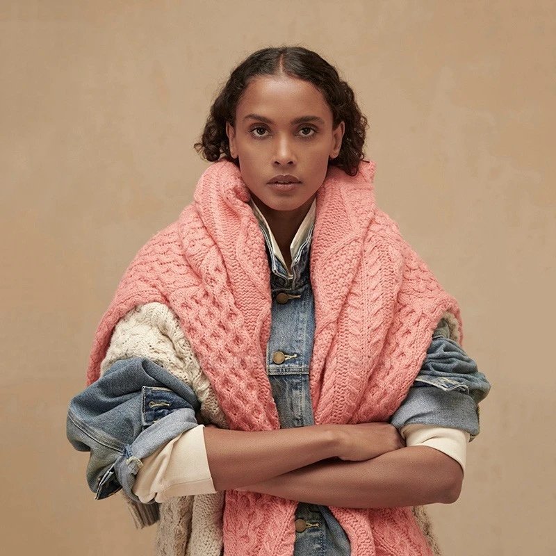 Cable Knit Wool Blend Pullover Sweater, Ecru - Gallery Image 13 - Detailed View