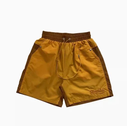 Rhude Embroidered Colorblock Shorts Multicolor - Gallery Image 4 - Detailed View
