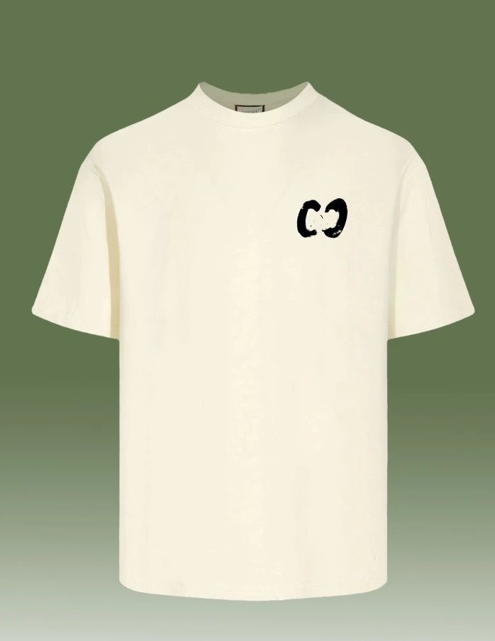 Vintage Unisex Cotton Graphic Tee Ecru - Gucci - Cnfans - $26.77