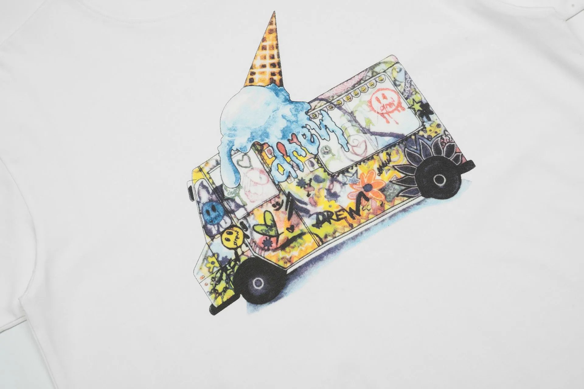 Street Art Ice Cream Truck Tee Snow White - Gallery Image 4 - Detailed View