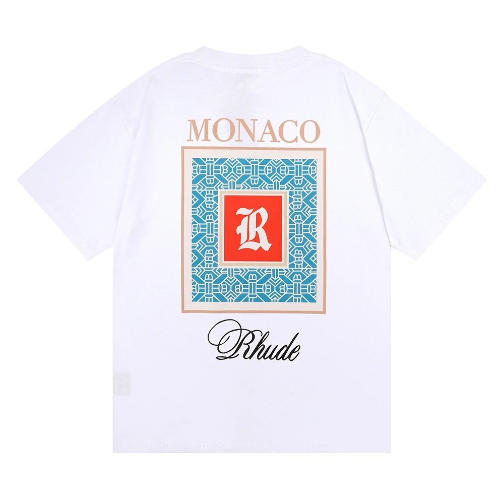 Rhude Monaco Print T-Shirt Multicolor - Gallery Image 3 - Detailed View