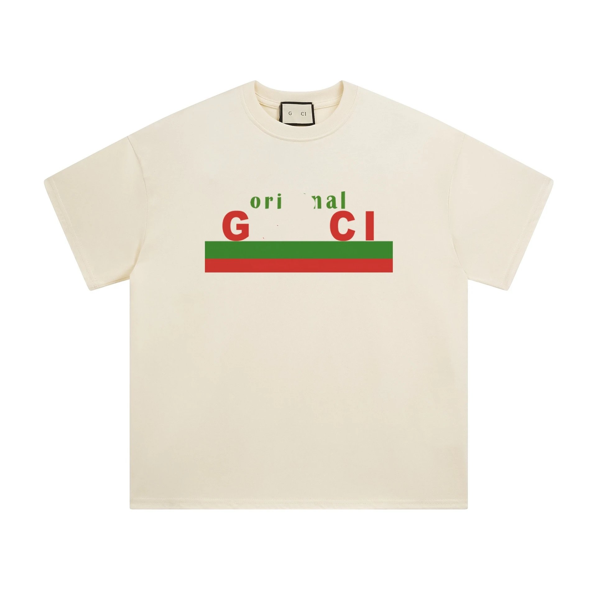 Cotton Graphic Tee Unisex Casual Ivory - Gucci - Cnfans - $22.58