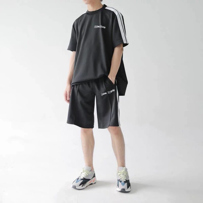 Streetwear Stripe Sports Shorts Sandstone Beige - Gallery Image 14 - Detailed View