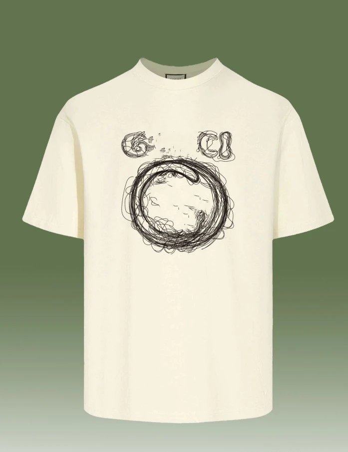 Cartoon Graphic Cotton Tee Casual Top Ecru - Gucci - Cnfans - $25.81