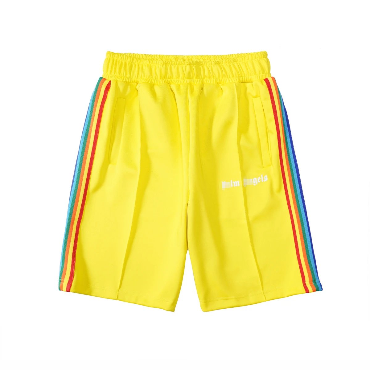 Rainbow Stripe Athletic Shorts Golden Yellow - Palm Angels - Cnfans - $22.26