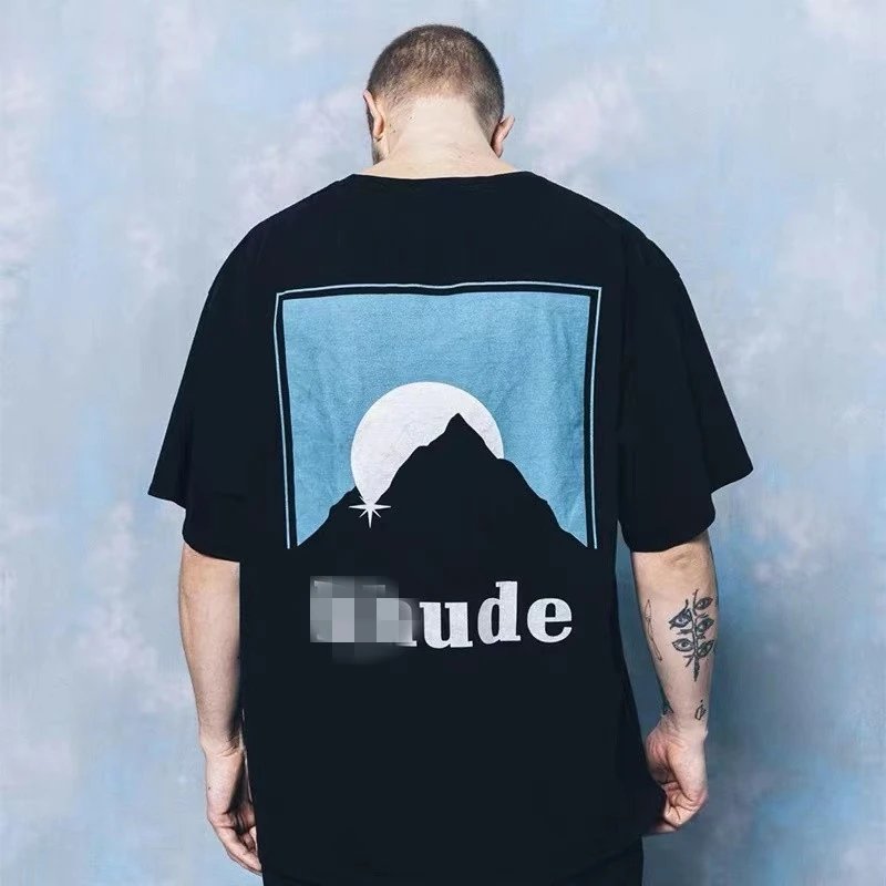 Rhude Sunset Print Tee Black - Gallery Image 8 - Detailed View