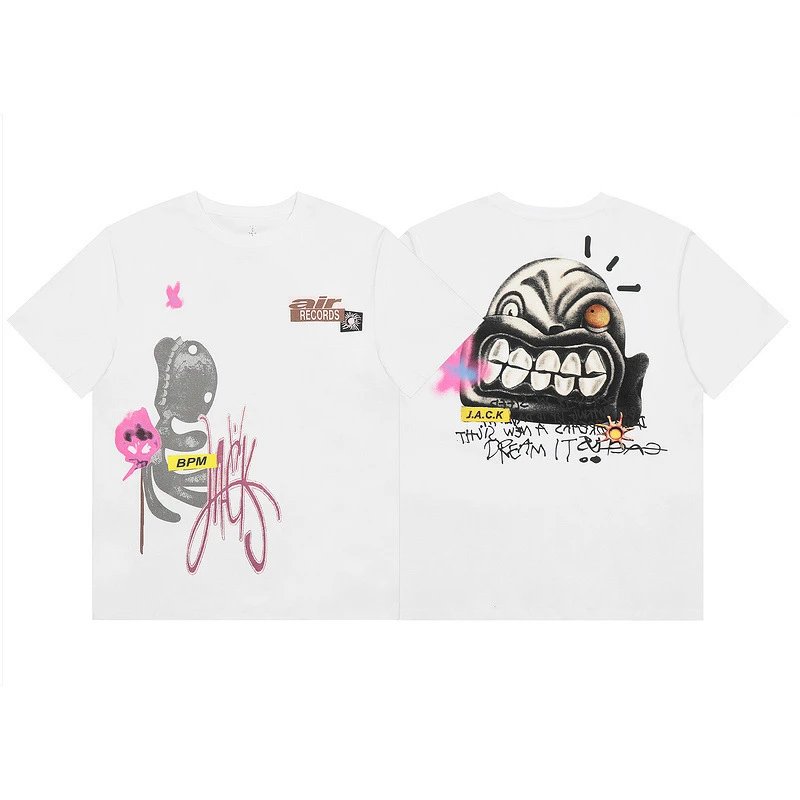Street Graffiti Cartoon Tee White - Gallery Image 1 - Detailed View