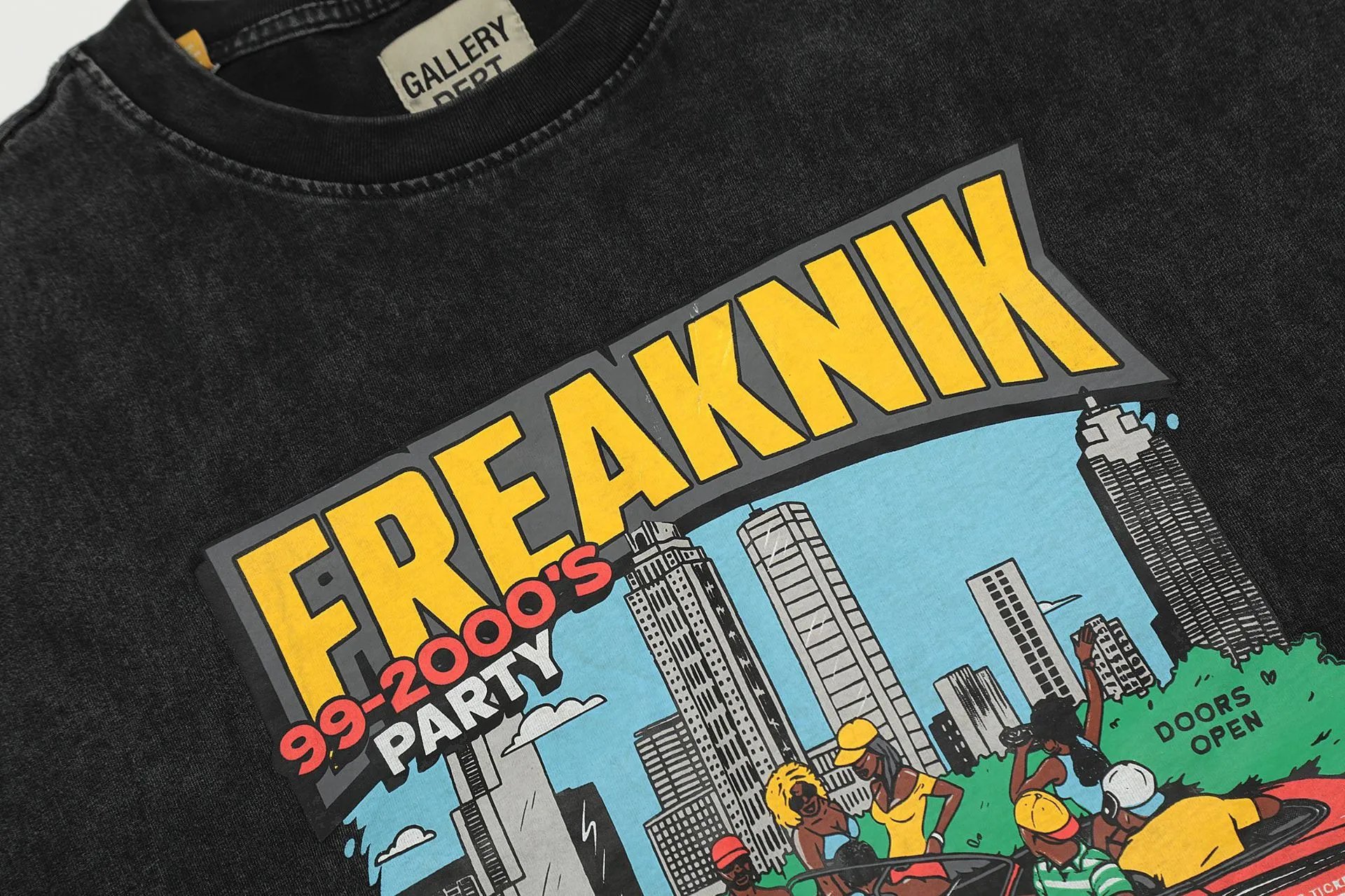 Gallery Dept Printed Wash Tee Black - Gallery Image 7 - Detailed View