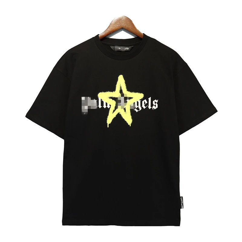 Graffiti Star Print Streetwear Tee Black - Gallery Image 2 - Detailed View