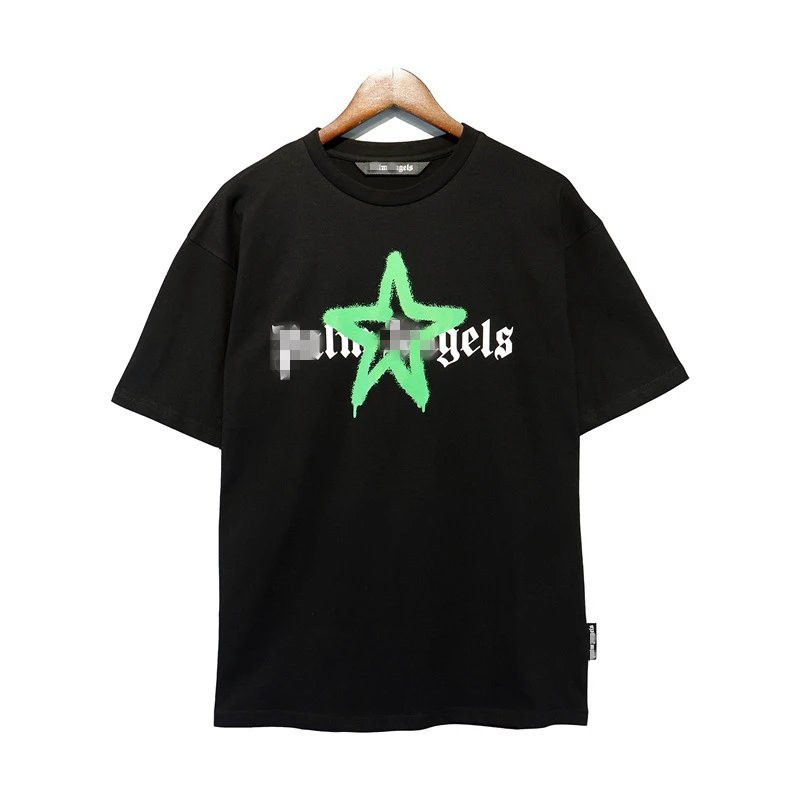 Street Star Graphic Cotton Tee Black - Palm Angels - Cnfans - $20.32