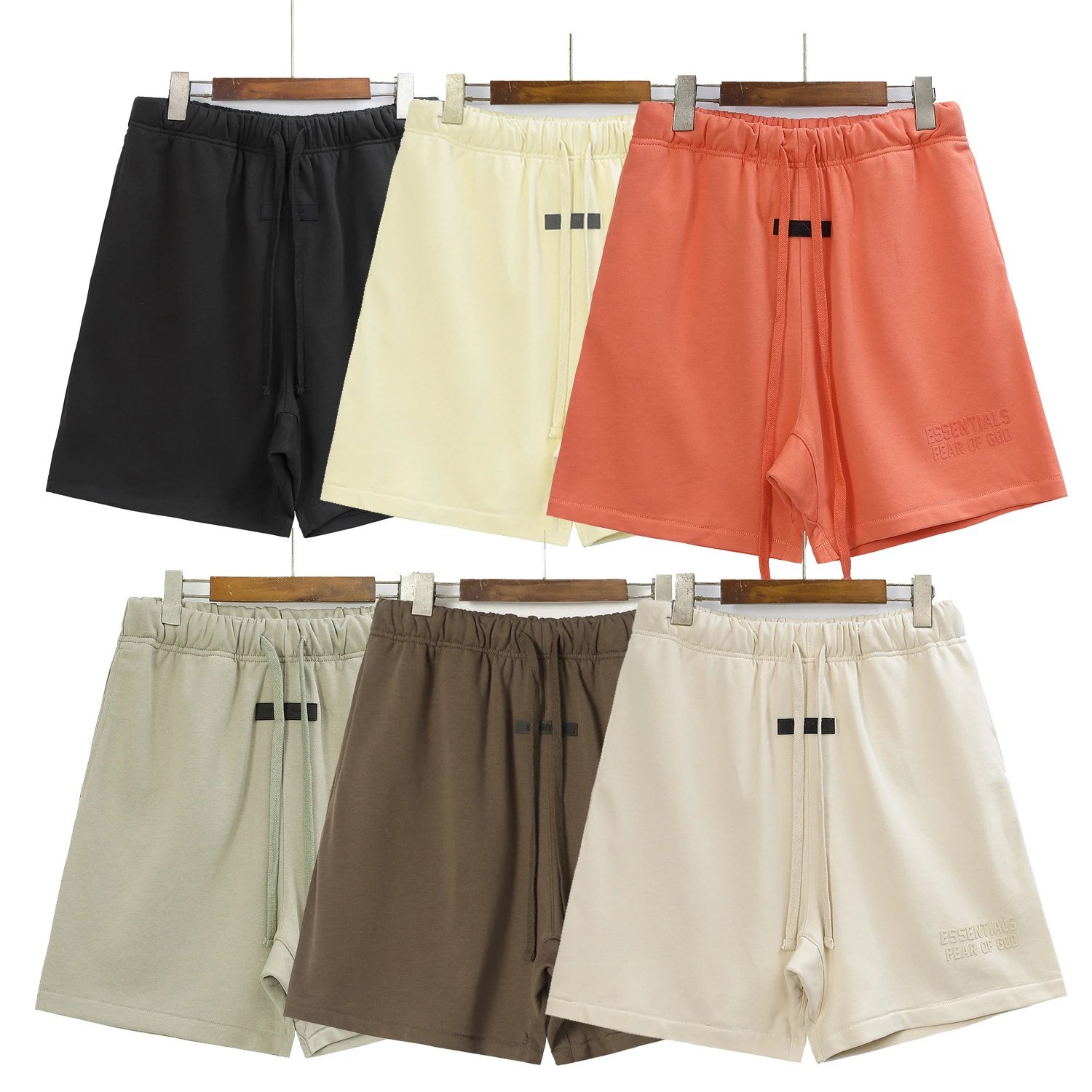 High-Street Cotton Shorts Coral - Gallery Image 2 - Detailed View