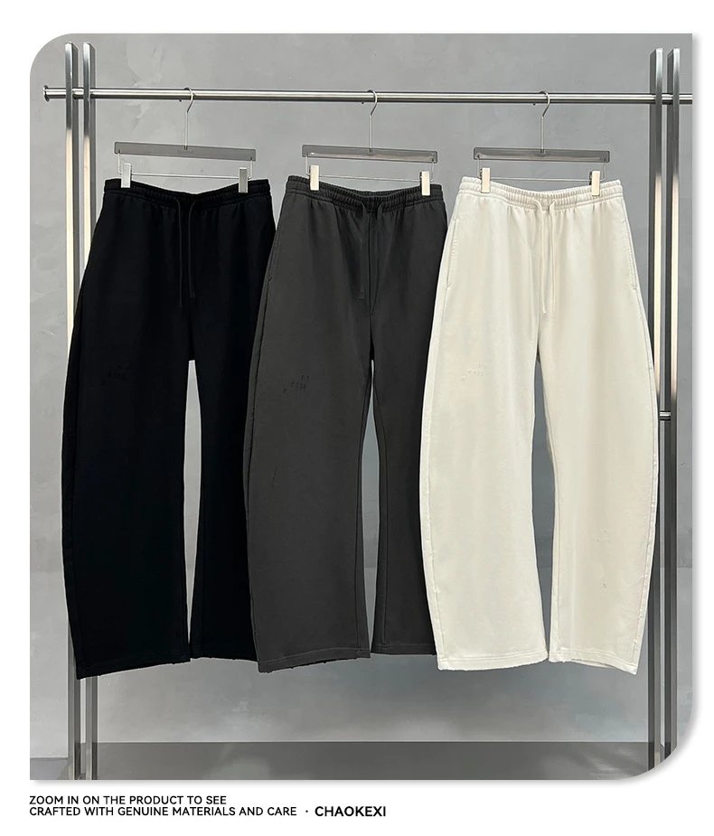 Casual Autumn Pants, Loose Fit, Ecru - Gallery Image 8 - Detailed View