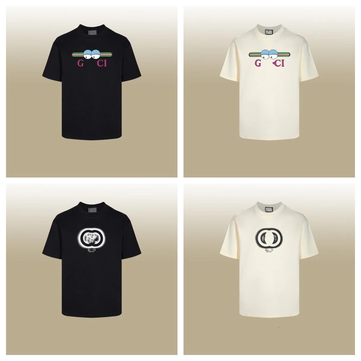 Casual Logo Cotton Tee Unisex Top Ecru - Gallery Image 12 - Detailed View