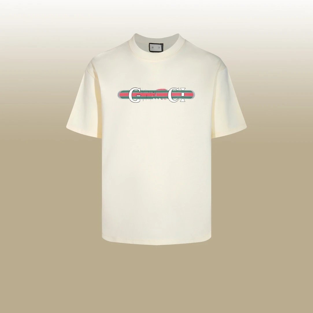 Casual Cotton Graphic Tee Unisex Ivory - Gucci - Cnfans - $25.81