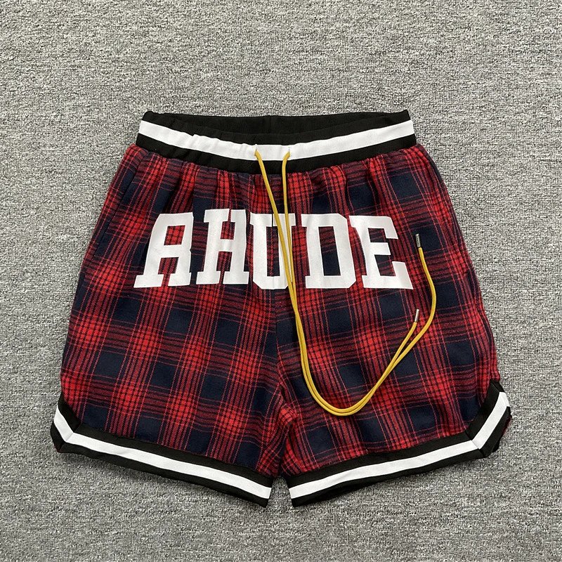 Rhude Plaid Mesh Shorts Multicolor - Gallery Image 4 - Detailed View