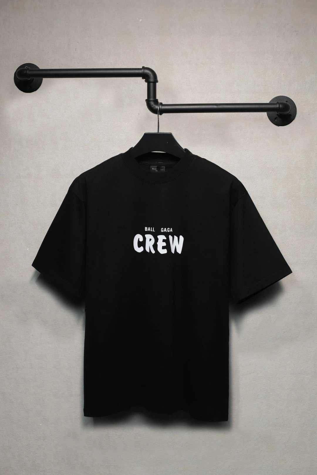 Casual Cotton Crew Neck Tee Unisex Jet Black - Balenciaga - Cnfans - $28.39