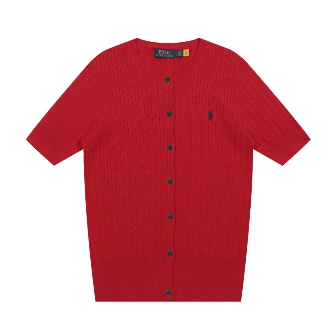Cable-Knit Cotton Cardigan Classic Fit Scarlet - Ralph Lauren - Cnfans - $29.03